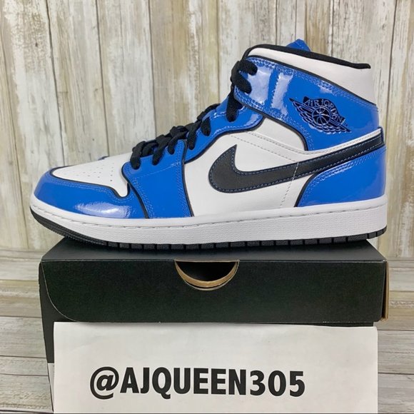 Air Jordan 1 Mid Signal Blue Men’s - Picture 6 of 8